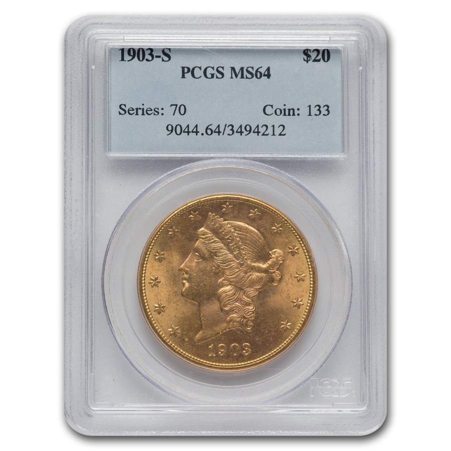 1903-S $20 Liberty Gold Double Eagle MS-64 PCGS