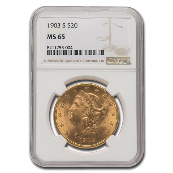 1903-S $20 Liberty Gold Double Eagle MS-65 NGC 1903-S $20 Liberty Gold Double Eagle MS-65 NGC