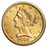 1903-S $5 Liberty Gold Half Eagle AU