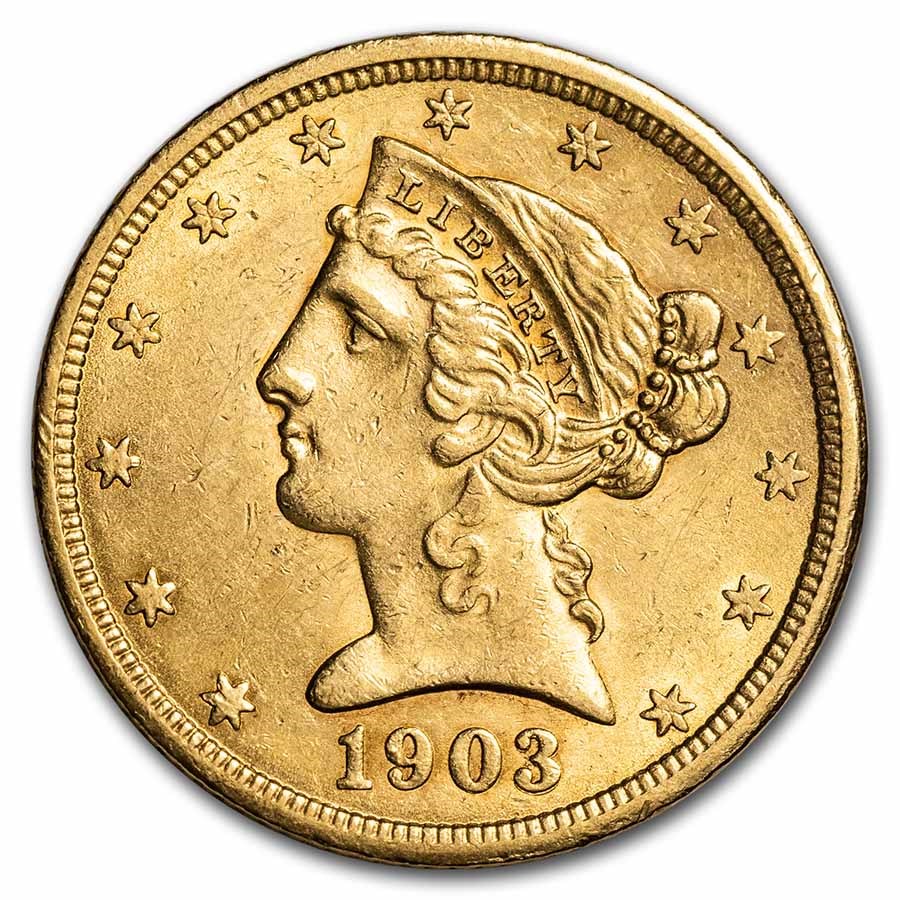 1903-S $5 Liberty Gold Half Eagle AU