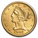 1903-S $5 Liberty Gold Half Eagle AU