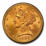 1903-S $5 Liberty Gold Half Eagle MS-67 PCGS