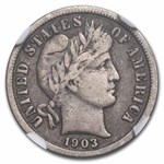 1903-S Barber Dime F-15 NGC