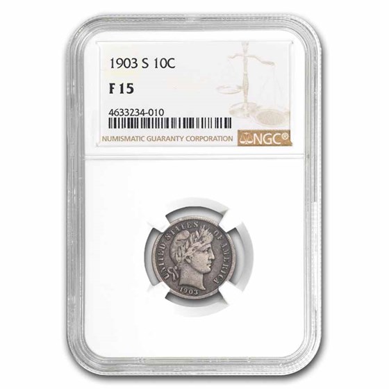 1903-S Barber Dime F-15 NGC 1903-S Barber Dime F-15 NGC