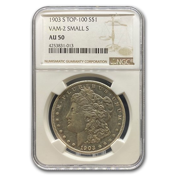 1903-S Morgan Dollar AU-50 NGC (VAM-2 Small S Top-100) 1903-S Morgan Dollar AU-50 NGC (VAM-2 Small S Top-100)