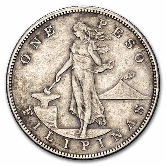 1903-S Philippines Silver 1 Peso VF