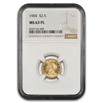 1904 $2.50 Liberty Gold Quarter Eagle MS-63 NGC (PL)