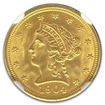 1904 $2.50 Liberty Gold Quarter Eagle MS-66+ NGC CAC
