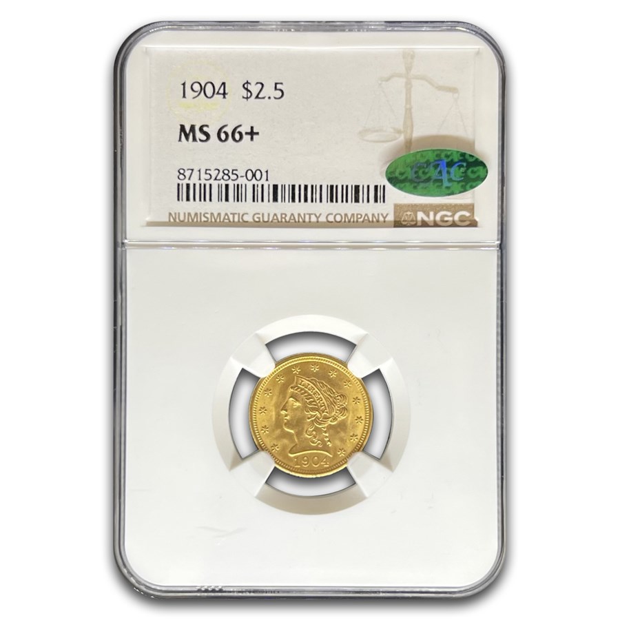 1904 $2.50 Liberty Gold Quarter Eagle MS-66+ NGC CAC