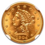1904 $2.50 Liberty Gold Quarter Eagle MS-66 NGC