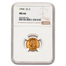 1904 $2.50 Liberty Gold Quarter Eagle MS-66 NGC
