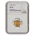 1904 $2.50 Liberty Gold Quarter Eagle MS-66 NGC