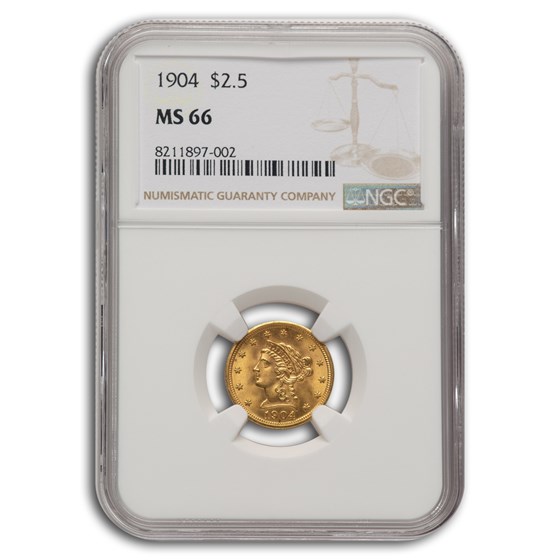 1904 $2.50 Liberty Gold Quarter Eagle MS-66 NGC 1904 $2.50 Liberty Gold Quarter Eagle MS-66 NGC