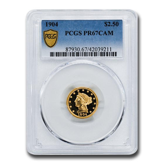 1904 $2.50 Liberty Gold Quarter Eagle PR-67 Cameo PCGS 1904 $2.50 Liberty Gold Quarter Eagle PR-67 Cameo PCGS