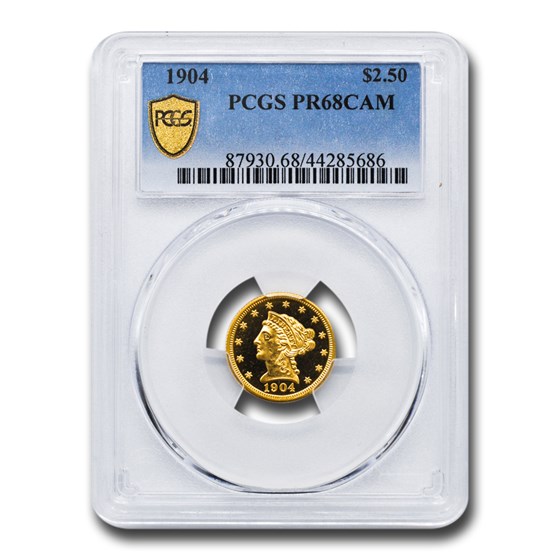 1904 $2.50 Liberty Gold Quarter Eagle PR-68 PCGS 1904 $2.50 Liberty Gold Quarter Eagle PR-68 PCGS