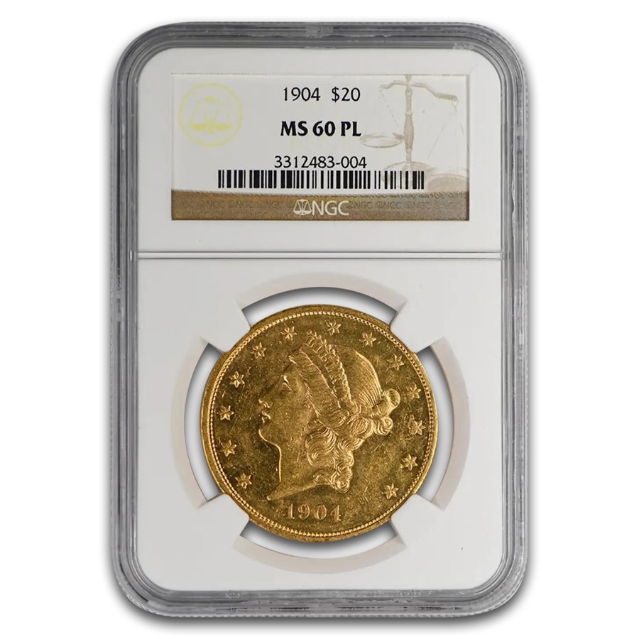 1904 $20 Liberty Gold Double Eagle MS-60 NGC (PL)