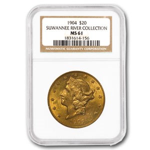 1904 $20 Liberty Gold Double Eagle MS-61 NGC (Suwannee River) 1904 $20 Liberty Gold Double Eagle MS-61 NGC (Suwannee River)