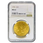 1904 $20 Liberty Gold Double Eagle MS-61 NGC