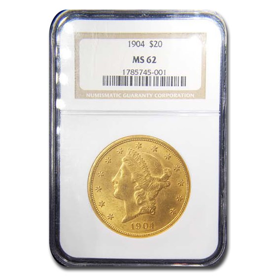 1904 $20 Liberty Gold Double Eagle MS-62 NGC 1904 $20 Liberty Gold Double Eagle MS-62 NGC