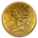 1904 $20 Liberty Gold Double Eagle MS-62 PCGS (OGH)
