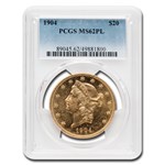 1904 $20 Liberty Gold Double Eagle MS-62 PL PCGS