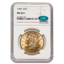 1904 $20 Liberty Gold Double Eagle MS-63+ NGC CAC