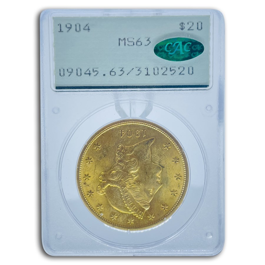 Buy 1904 $20 Liberty Gold Double Eagle MS-63 PCGS CAC (Rattler) | APMEX