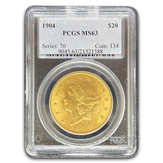 1904 $20 Liberty Gold Double Eagle MS-63 PCGS
