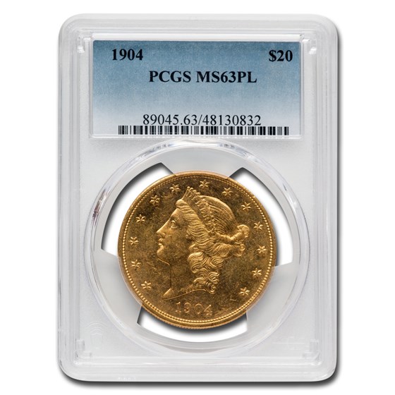 1904 $20 Liberty Gold Double Eagle MS-63 PL PCGS 1904 $20 Liberty Gold Double Eagle MS-63 PL PCGS