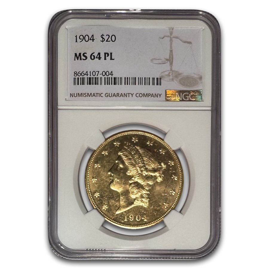 1904 $20 Liberty Gold Double Eagle MS-64 NGC (PL)