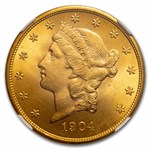 1904 $20 Liberty Gold Double Eagle MS-64+ NGC