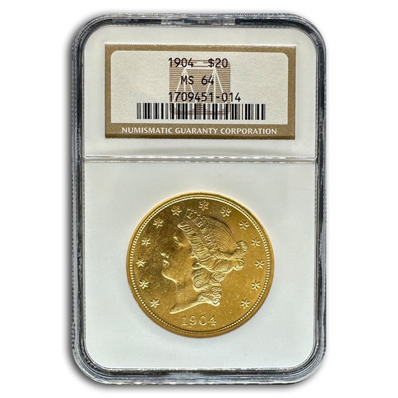 1904 $20 Liberty Gold Double Eagle MS-64 NGC 1904 $20 Liberty Gold Double Eagle MS-64 NGC