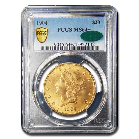 1904 $20 Liberty Gold Double Eagle MS-64+ PCGS CAC