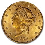 1904 $20 Liberty Gold Double Eagle MS-64 PCGS