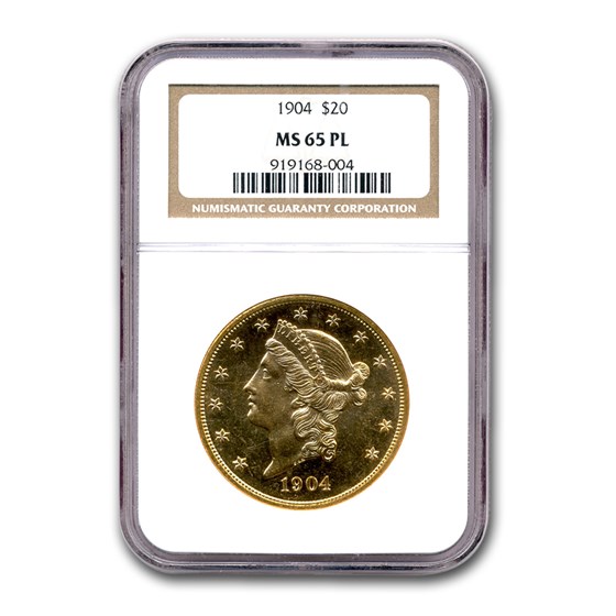 1904 $20 Liberty Gold Double Eagle MS-65 NGC (PL) 1904 $20 Liberty Gold Double Eagle MS-65 NGC (PL)