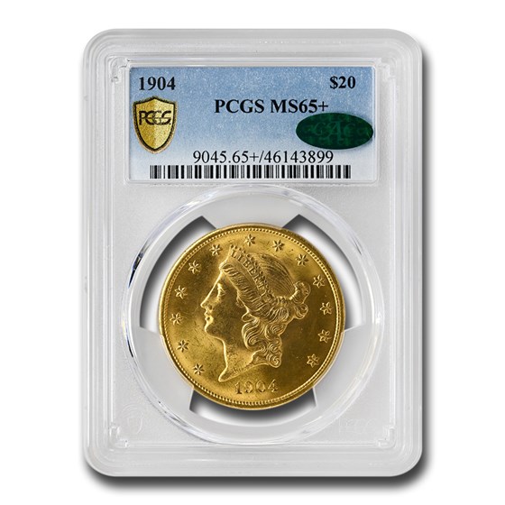 1904 $20 Liberty Gold Double Eagle MS-65+ PCGS CAC 1904 $20 Liberty Gold Double Eagle MS-65+ PCGS CAC