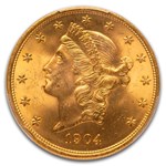 1904 $20 Liberty Gold Double Eagle MS-65+ PCGS