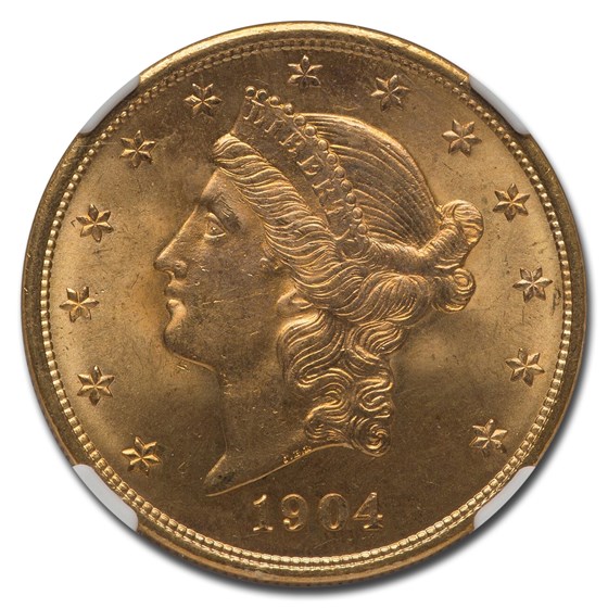 1904 $20 Liberty Gold Double Eagle MS-66 NGC 1904 $20 Liberty Gold Double Eagle MS-66 NGC