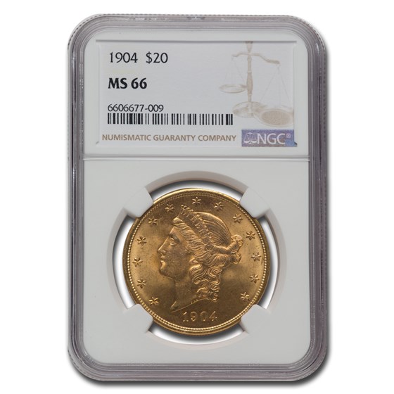 1904 $20 Liberty Gold Double Eagle MS-66 NGC 1904 $20 Liberty Gold Double Eagle MS-66 NGC