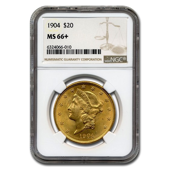1904 $20 Liberty Gold Double Eagle MS-66+ NGC 1904 $20 Liberty Gold Double Eagle MS-66+ NGC