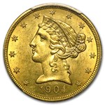 1904 $5 Liberty Gold Half Eagle MS-62 PCGS