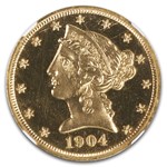 1904 $5 Liberty Gold Half Eagle PF-65 Cameo NGC