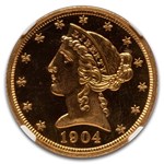 1904 $5 Liberty Gold Half Eagle PF-66 Cameo NGC