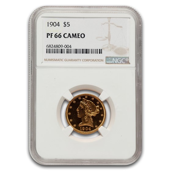 1904 $5 Liberty Gold Half Eagle PF-66 Cameo NGC