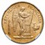 1904-A France Gold 50 Francs Angel MS-61 NGC
