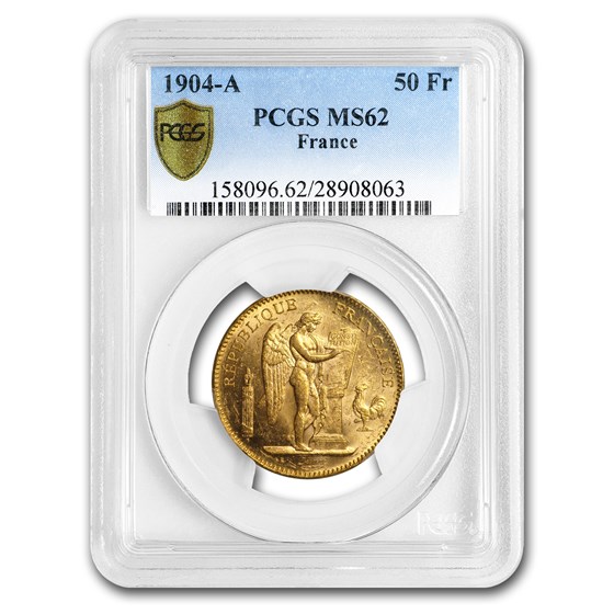 Buy 1904-A France Gold 50 Francs Angel MS-62 PCGS | APMEX