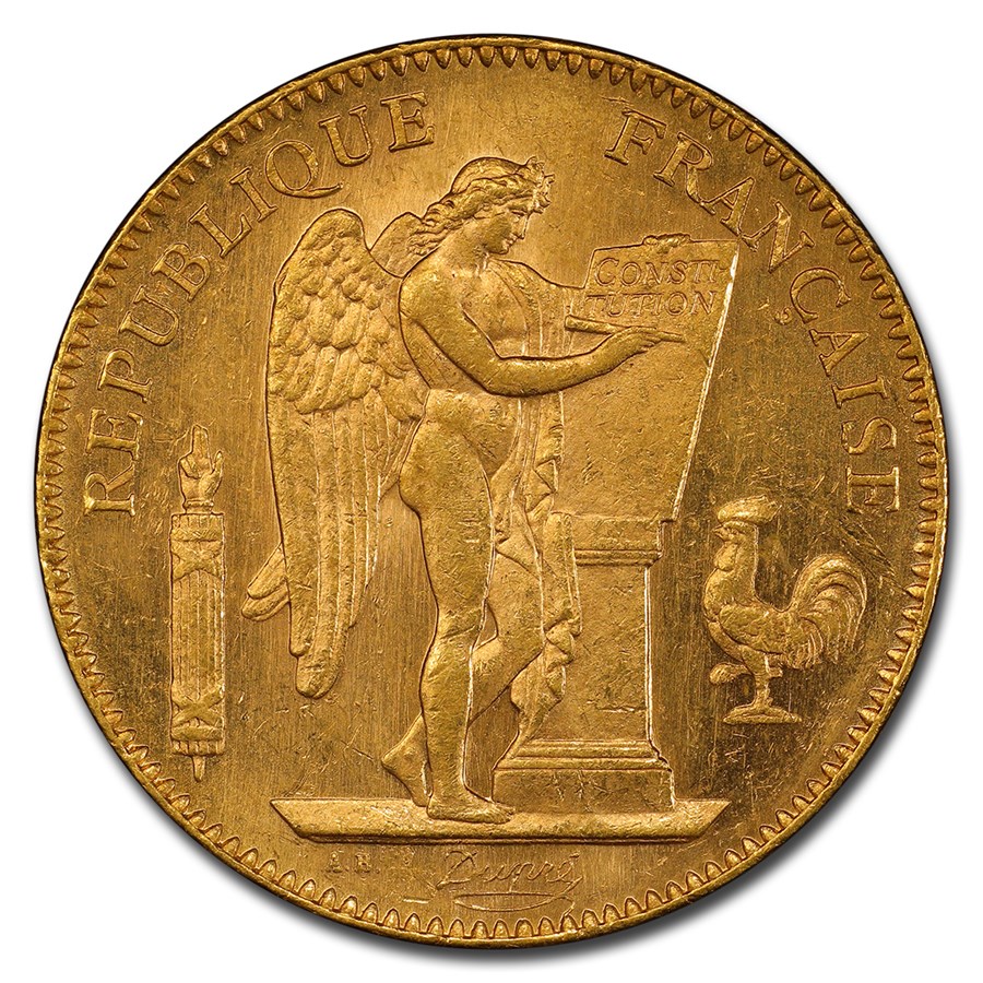 1904 A France Gold 50 Francs Angel MS 63 PCGS Coin For Sale  50 Franc French Gold Coins  APMEX  