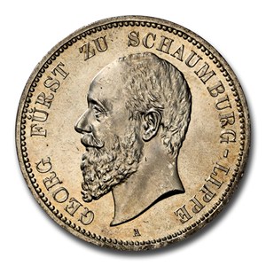 1904-A Germany Silver 5 Mark MS-64+ NGC