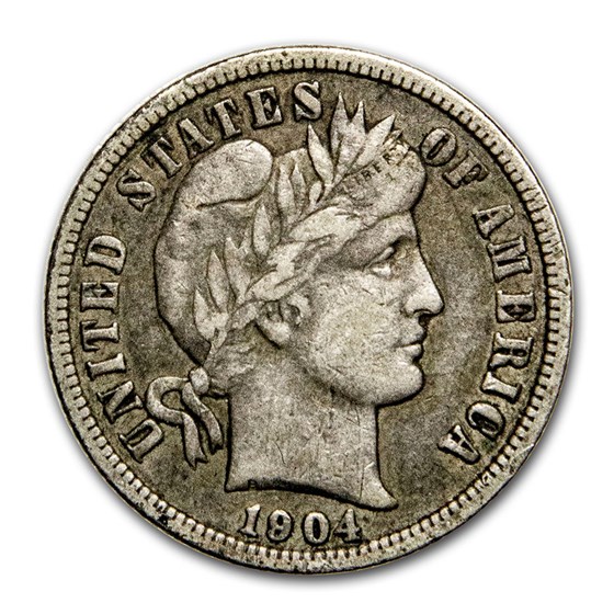 1904 Barber Dime VF 1904 Barber Dime VF