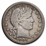 1904 Barber Quarter Fine